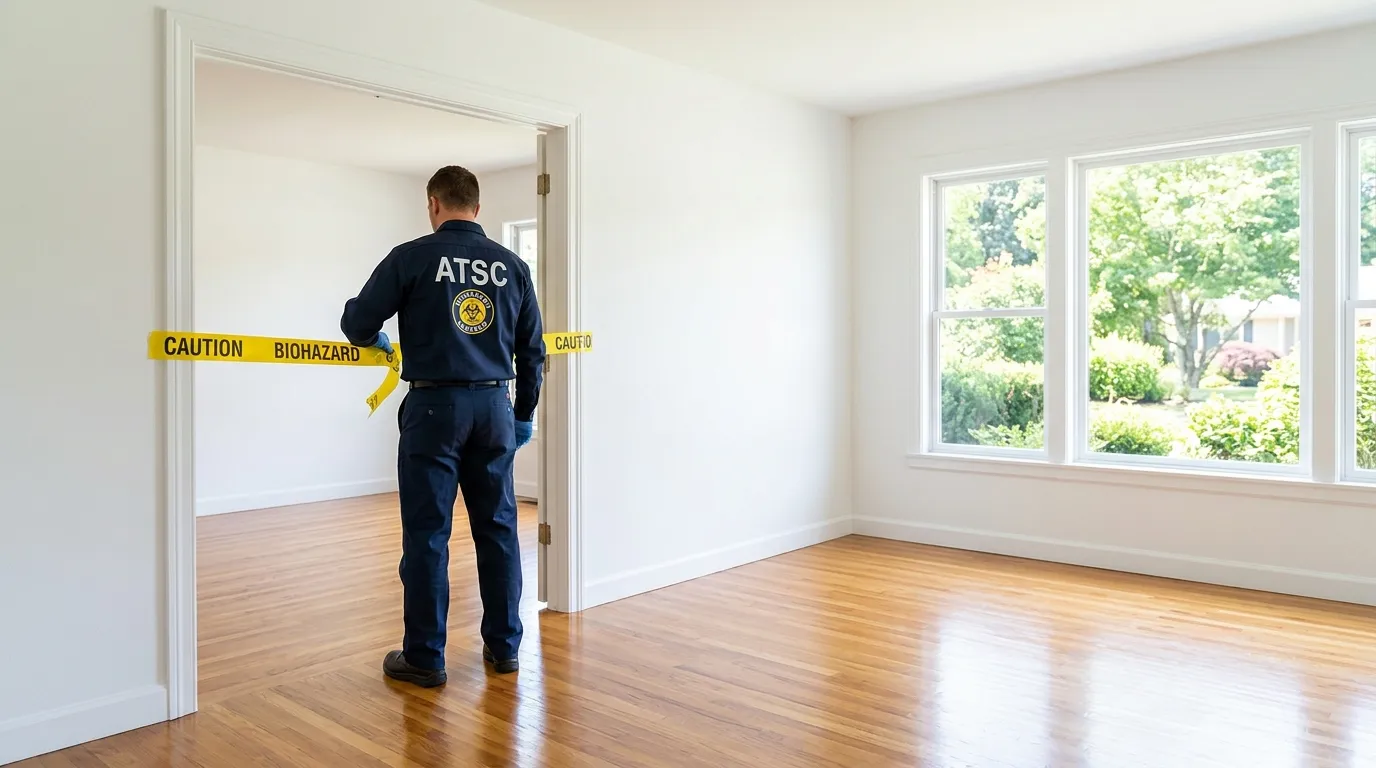 Certified biohazard cleanup crew performing Trauma Scene Cleanup in Woodbury